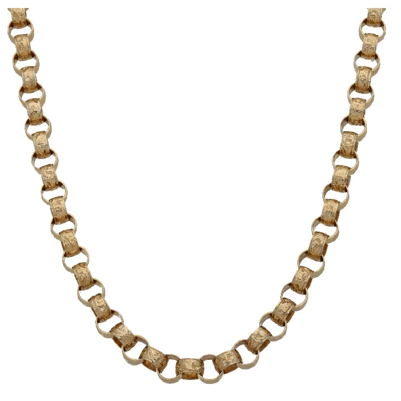 Women’s long drop necklaces-9ct Gold Belcher Chain 24"