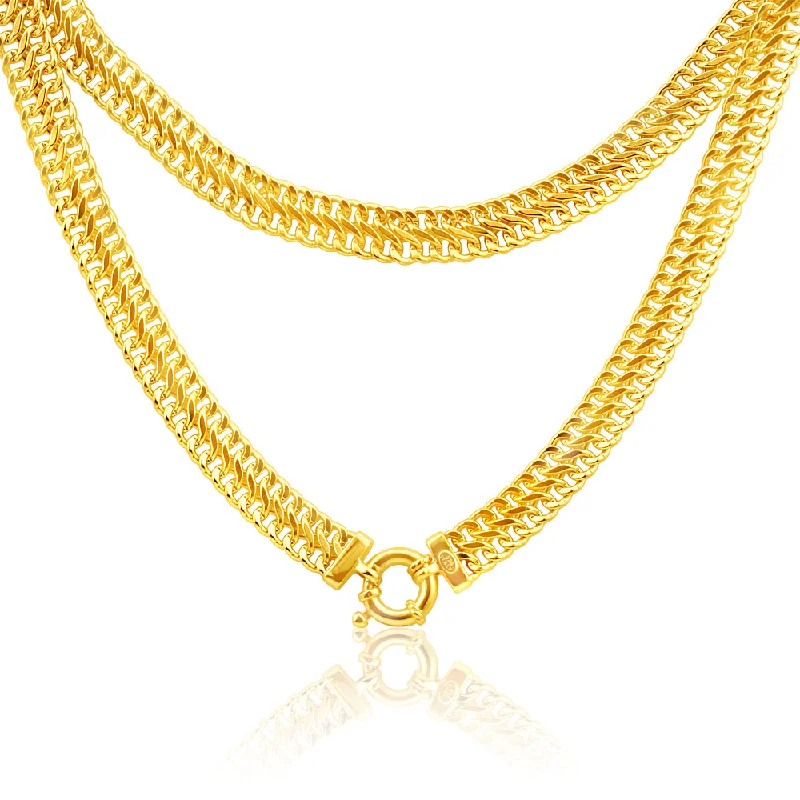 Women’s gold pendant necklaces-9ct Yellow Gold Copper Filled Mesh 45cm Chain 100Gauge with a Boltring