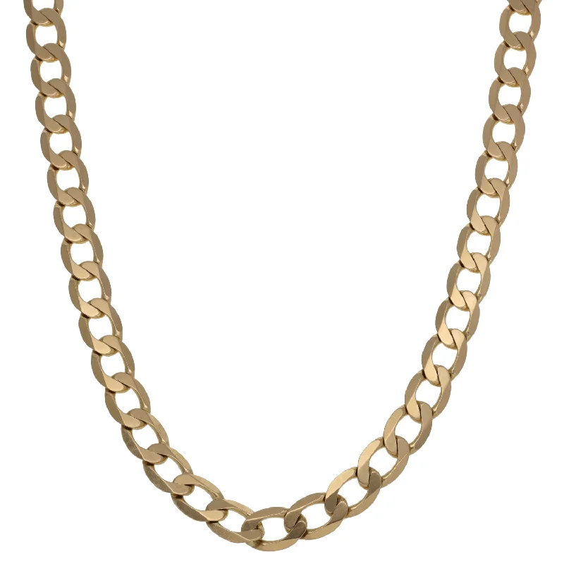 Women’s cubic zirconia necklaces-9ct Gold Curb Chain 20"