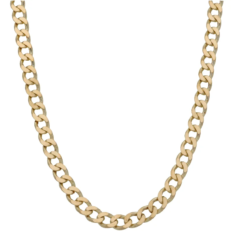 Women’s moon necklace-9ct Gold Curb Chain 22"