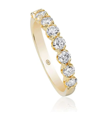 Women’s vintage engagement rings with diamonds-0.85ct Diamond Partway Band in 14K Yellow Gold, Size 6.25