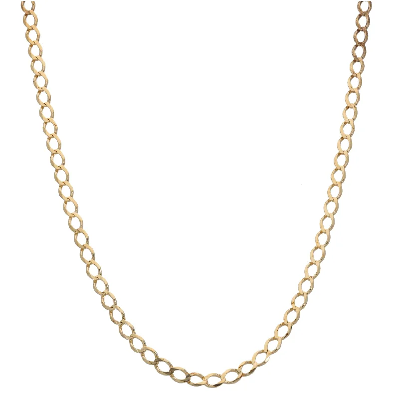 Women’s luxury gold necklaces-9ct Gold Curb Chain 18"