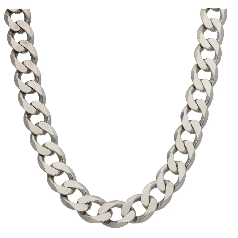 Women’s statement gold necklaces-Sterling Silver Curb Chain 22"