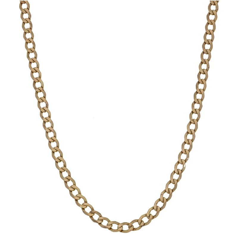 Women’s infinity pendant necklaces-9ct Gold Curb Chain 20"