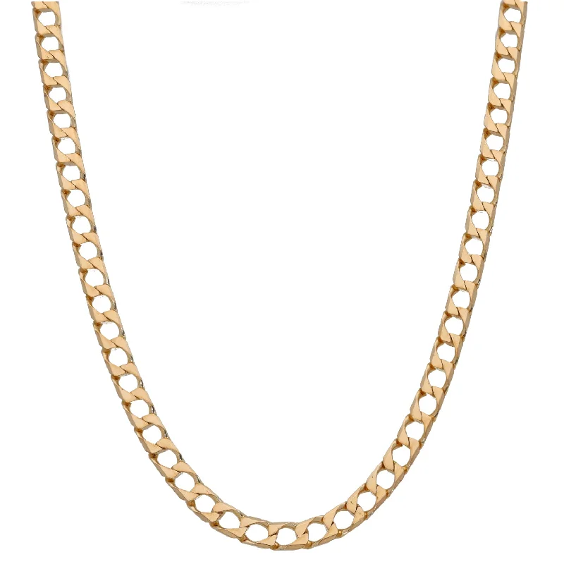 Women’s birthstone necklaces-9ct Gold Curb Chain 20"