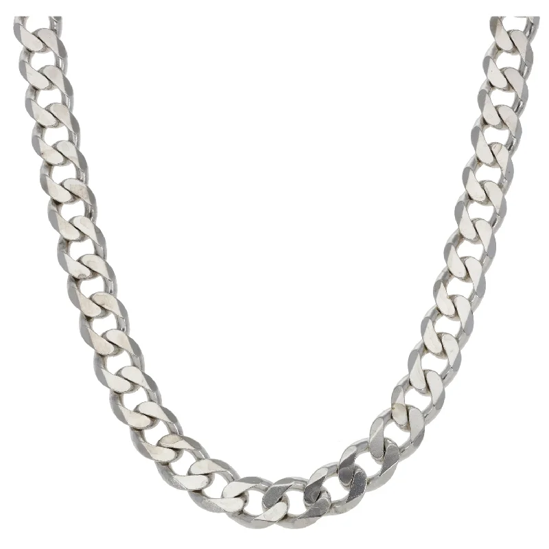 Women’s long necklaces-Sterling Silver Curb Chain 20"