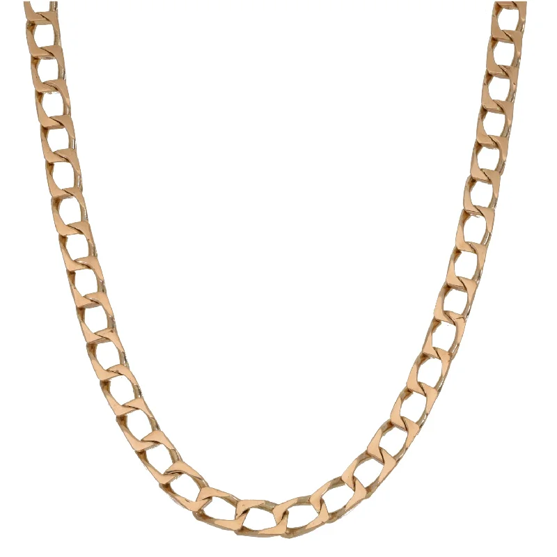 Women’s simple gold necklaces-9ct Gold Curb Chain 20"