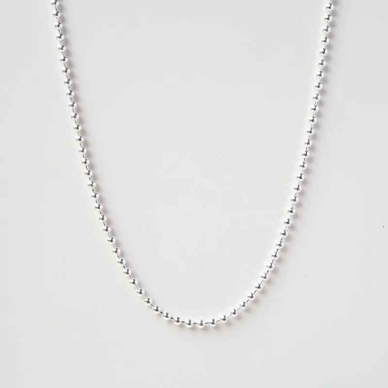 Women’s choker necklaces-Sterling Silver Ball Bead Chain - 24"