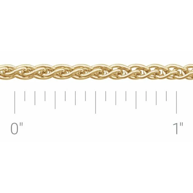 Women’s fine gold necklaces-14K Yellow Recycled Metal 2.4 mm Wheat Chain by the Inch