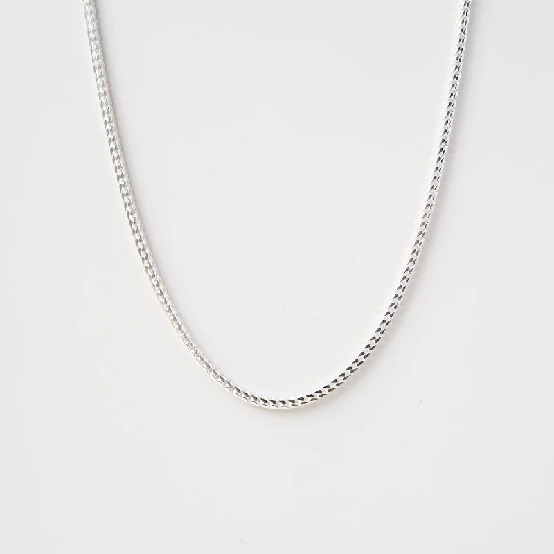 Women’s custom necklaces-Sterling Silver Franco Chain - 16"