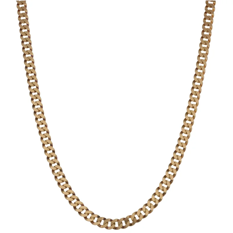 Women’s birthstone necklaces-9ct Gold Curb Chain 20"