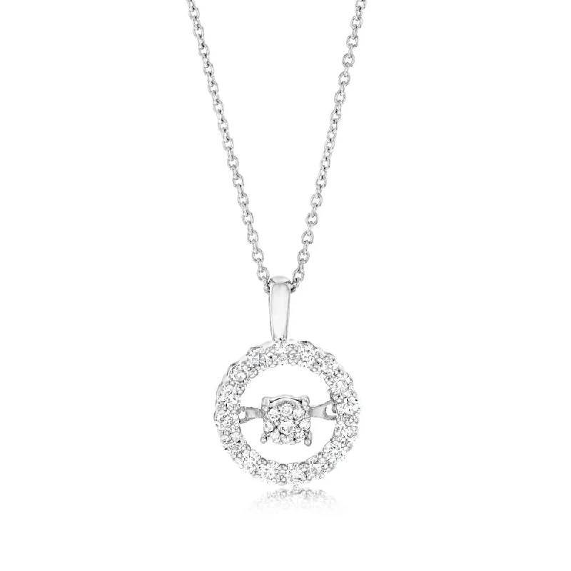 Women’s personalized nameplate necklaces-Luminesce Lab Grown 0.40 Carat Diamond Circle Pendant in Sterling Silver