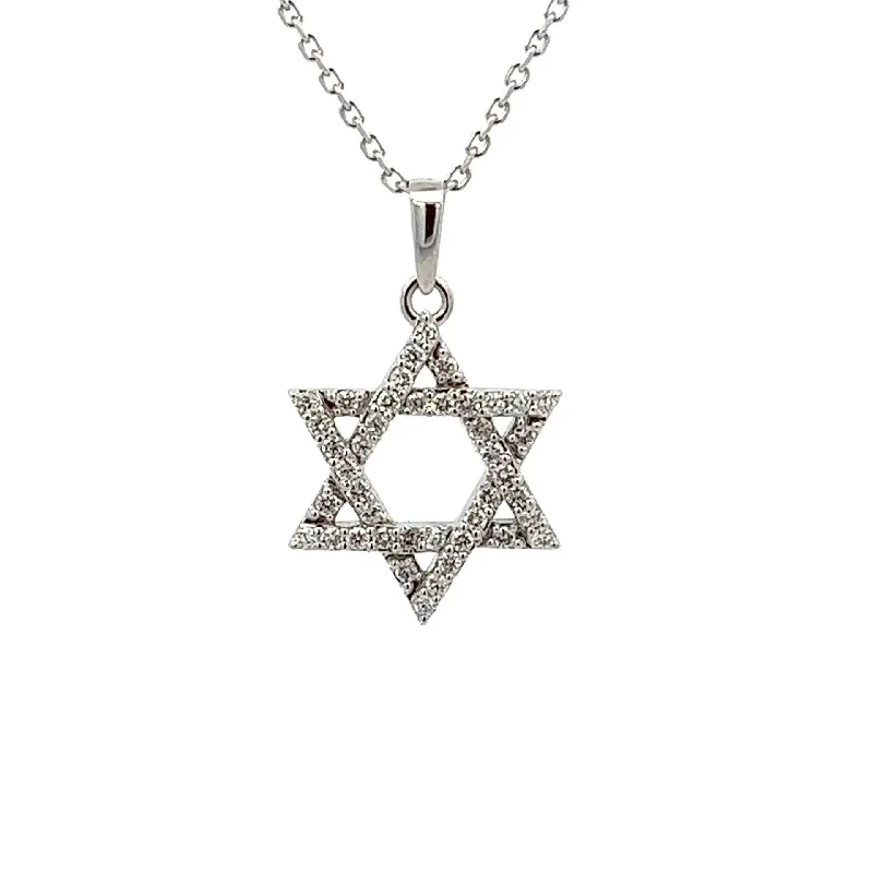 Women’s birthstone necklaces-Star of David Diamond Pendant