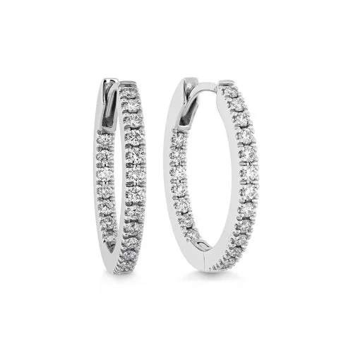 Women’s affordable custom engagement rings-0.31-0.36Ct Diamond GH/SI Oval Hoops in 18K White Gold