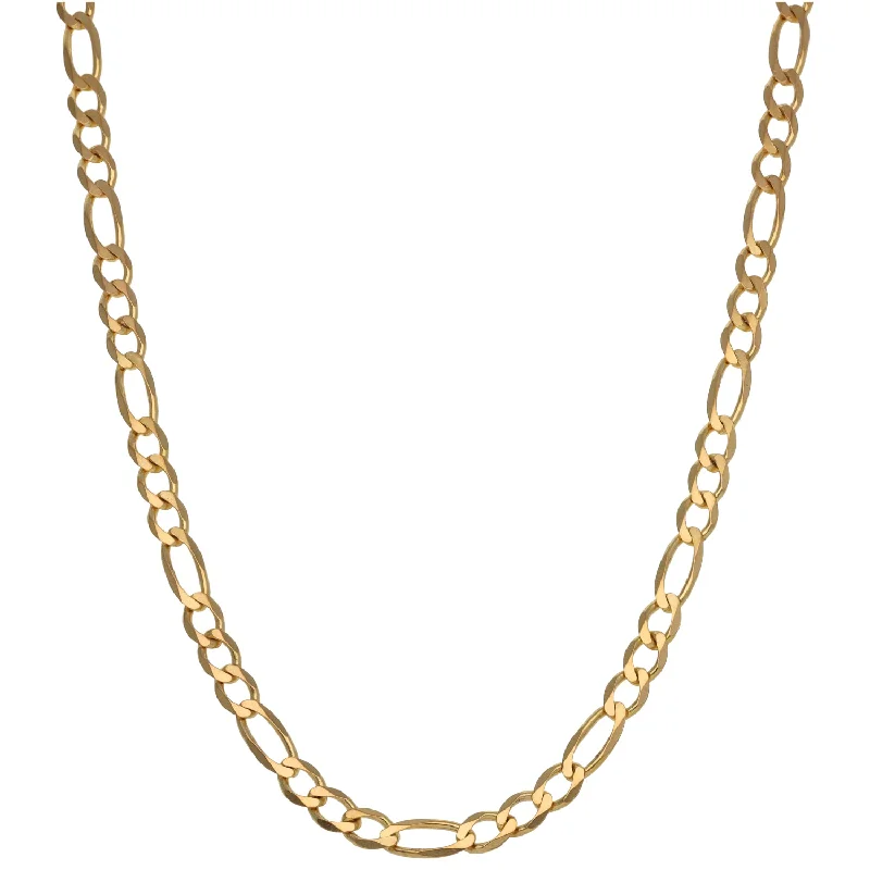 Women’s flower necklaces-9ct Gold Curb Chain 20"