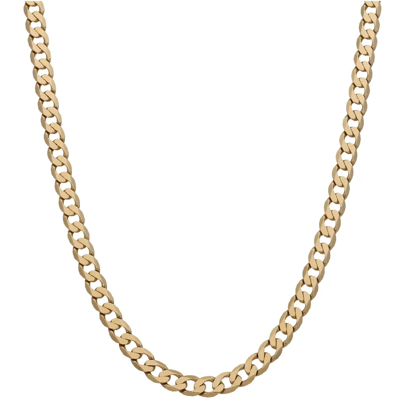 Women’s handmade necklaces-9ct Gold Curb Chain 20"