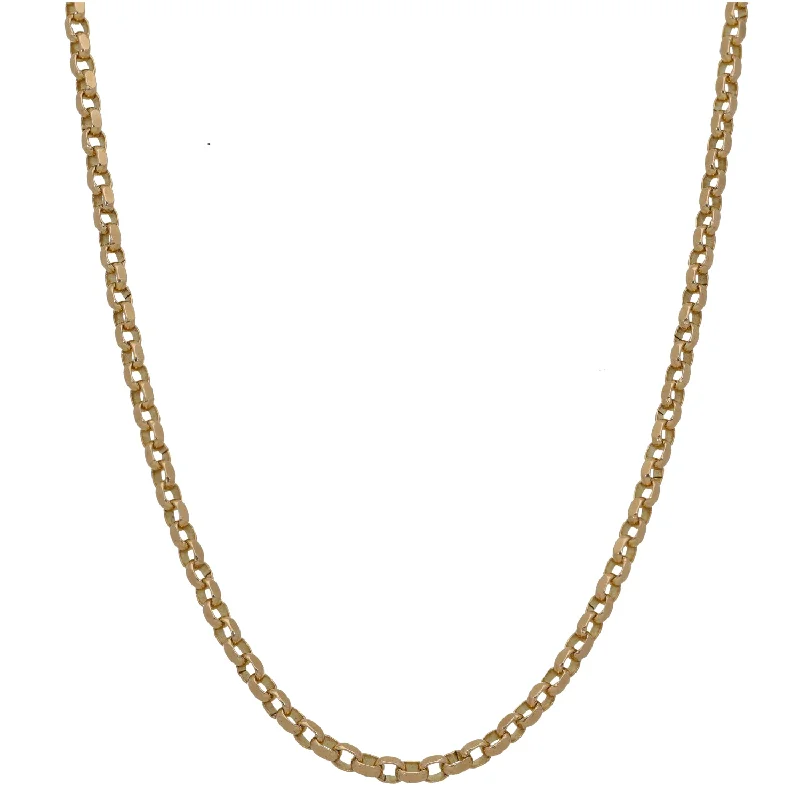 Women’s layered pendant necklaces-9ct Gold Belcher Chain 20"