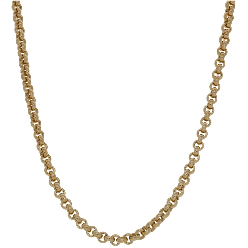 Women’s customized necklaces-9ct Gold Belcher Chain 22"