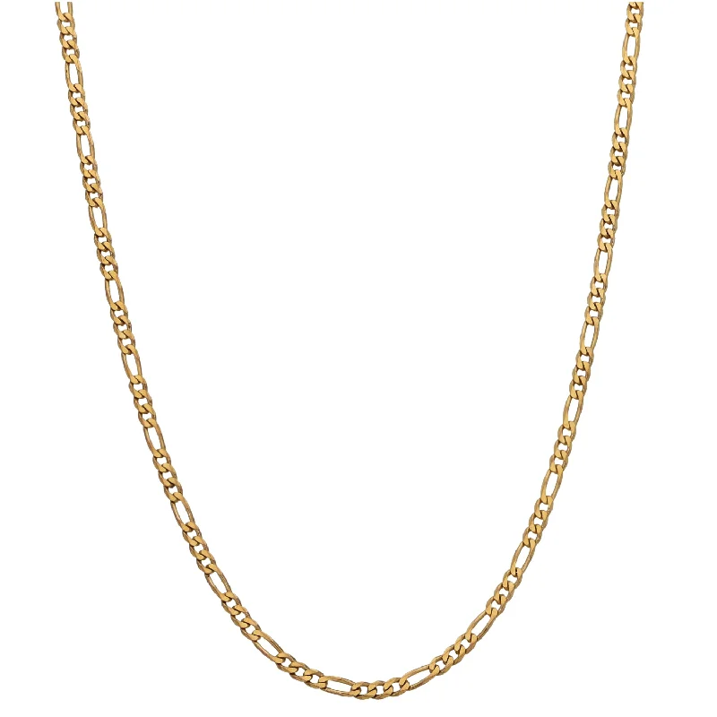 Women’s pendant necklaces-9ct Gold Figaro Chain 18"