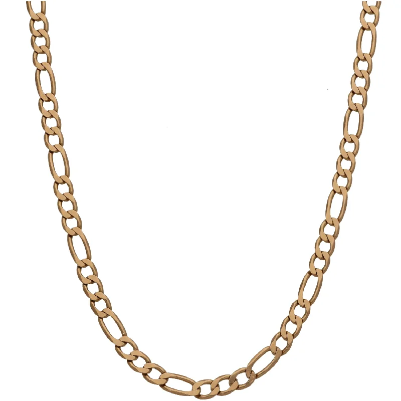 Women’s statement necklaces-9ct Gold Figaro Chain 24"