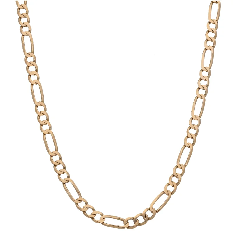 Women’s geometric necklaces-9ct Gold Figaro Chain 18"