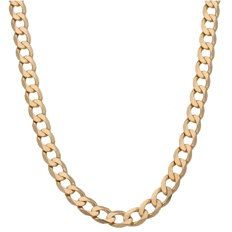 Women’s layered gold necklaces-9ct Gold Curb Chain 22"