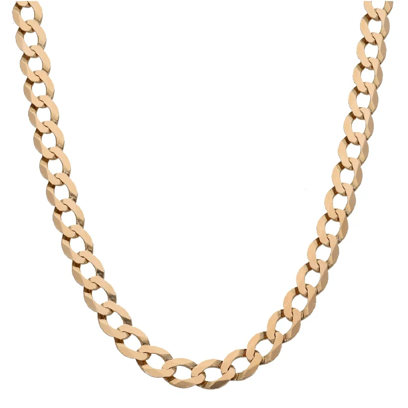 Women’s minimalist necklaces-9ct Gold Curb Chain 22"