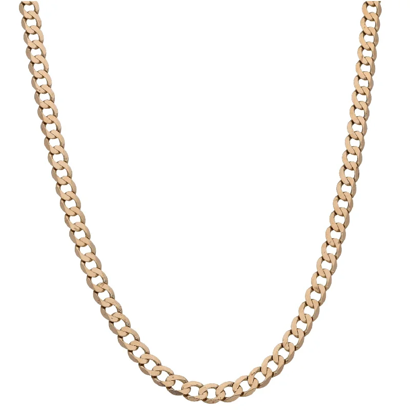 Women’s adjustable necklaces-9ct Gold Curb Chain 18"