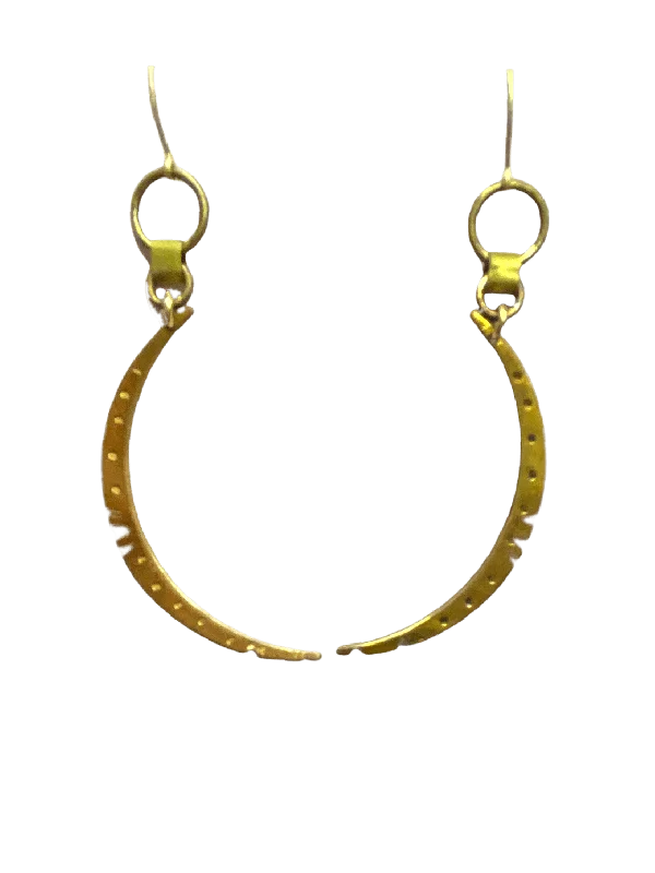 Women’s teardrop earrings-WANING CRESCENT MOON EARRINGS