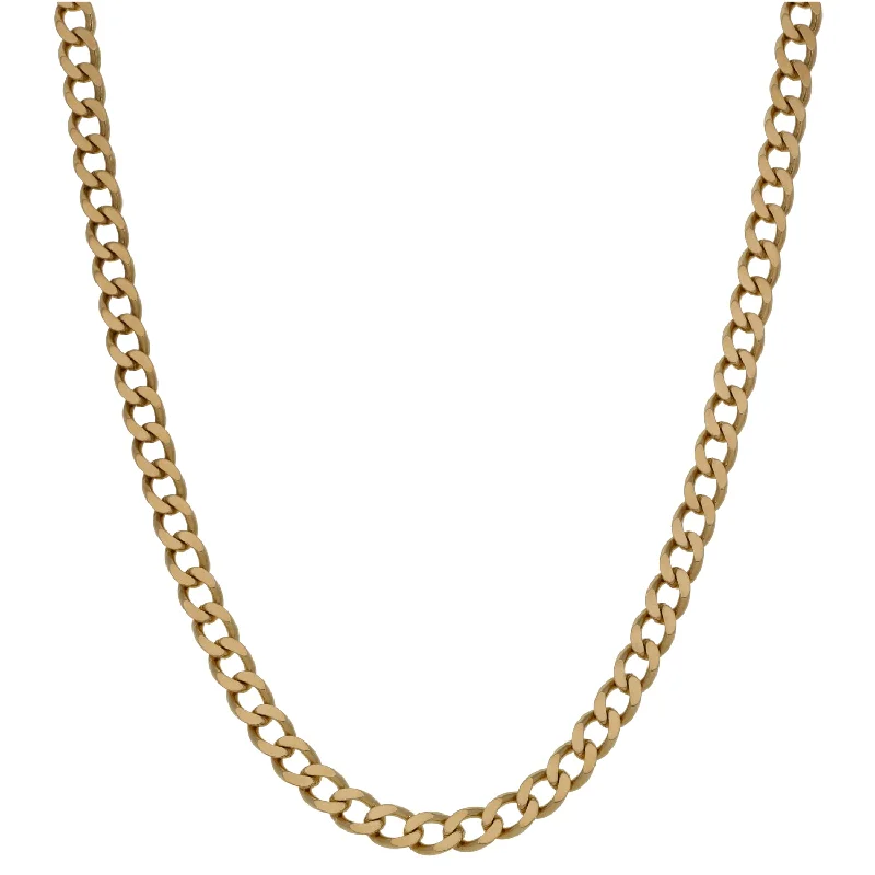 Women’s diamond pendant necklaces-9ct Gold Curb Chain 20"