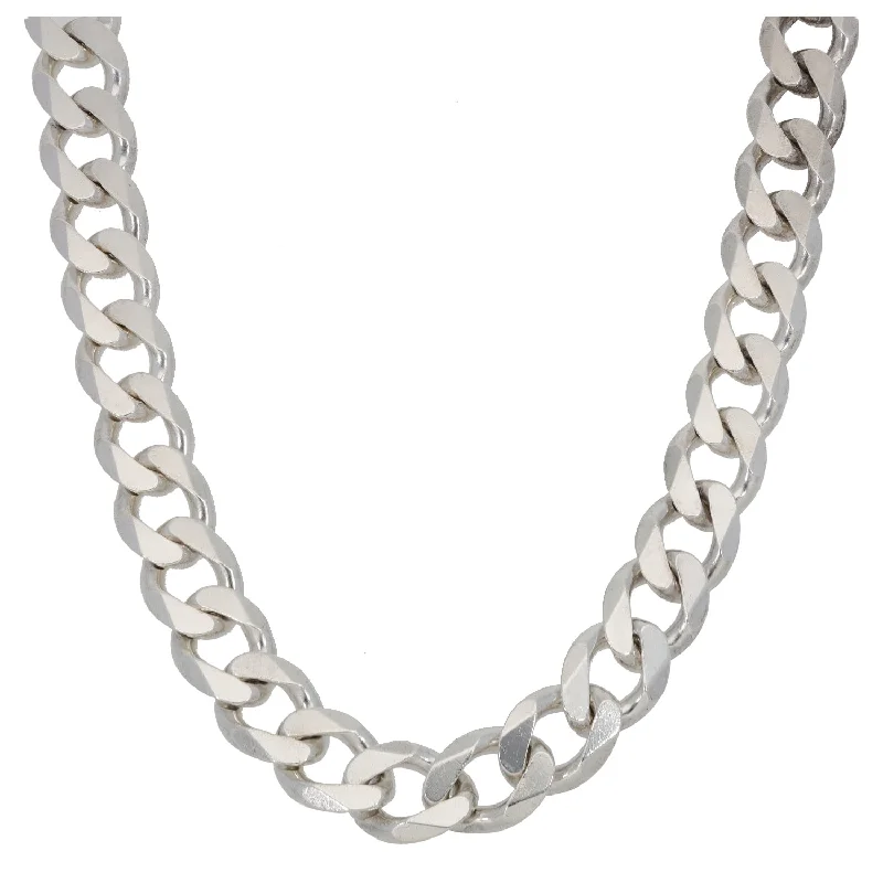 Women’s layered pendant necklaces-Sterling Silver Curb Chain 20"