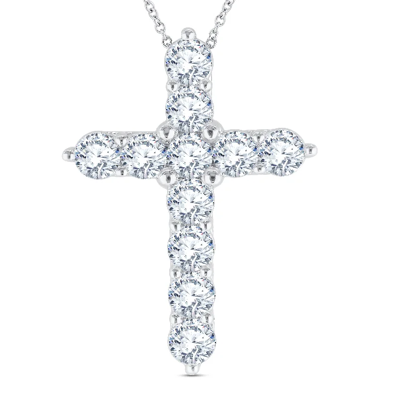 Women’s minimalist necklaces-Lab Grown Diamond 3 Carat Cross Pendant