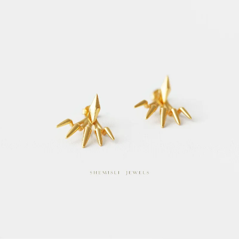 Women’s silver stud earrings-Claw Shape Ear Jackets Earrings, Gold, Silver SHEMISLI - SJ006