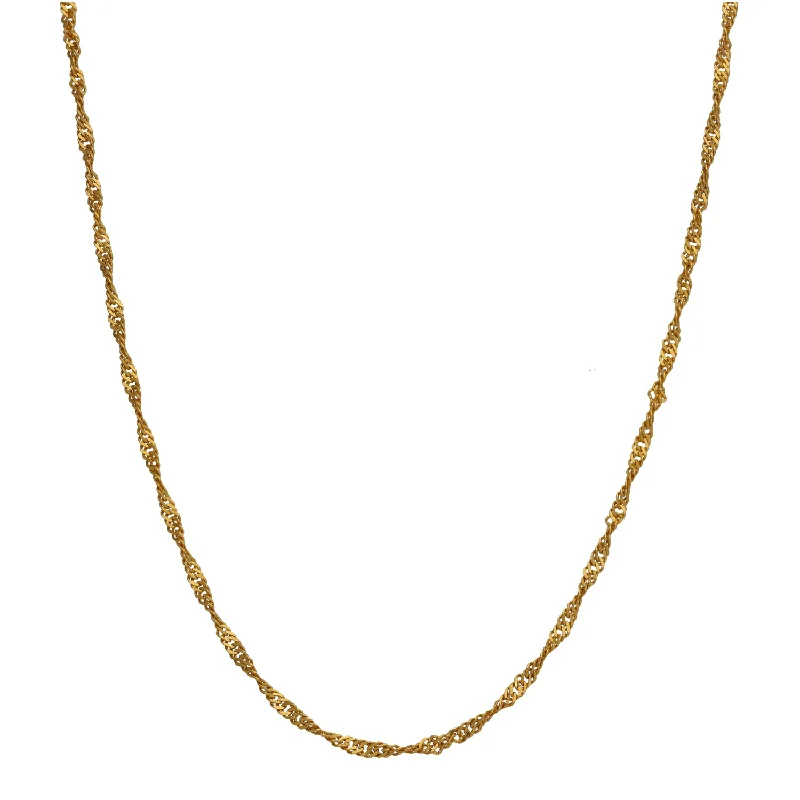 Women’s bridal pearl necklaces-22ct Gold Singapore Chain 16"