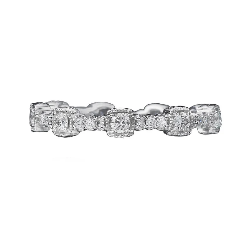 Women’s two-tone engagement rings-18K White Gold Diamond Eternity Band