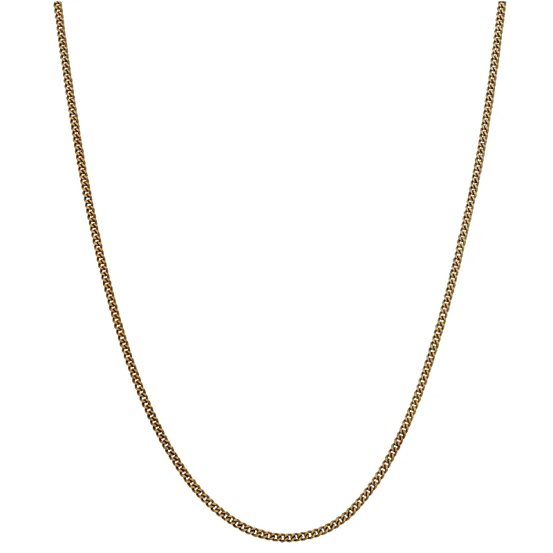 Women’s crystal pendant necklaces-9ct Gold Curb Chain 20"