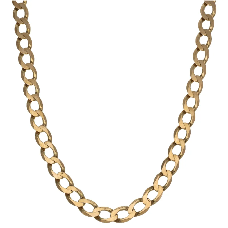 Women’s heart necklaces-9ct Gold Curb Chain 24"