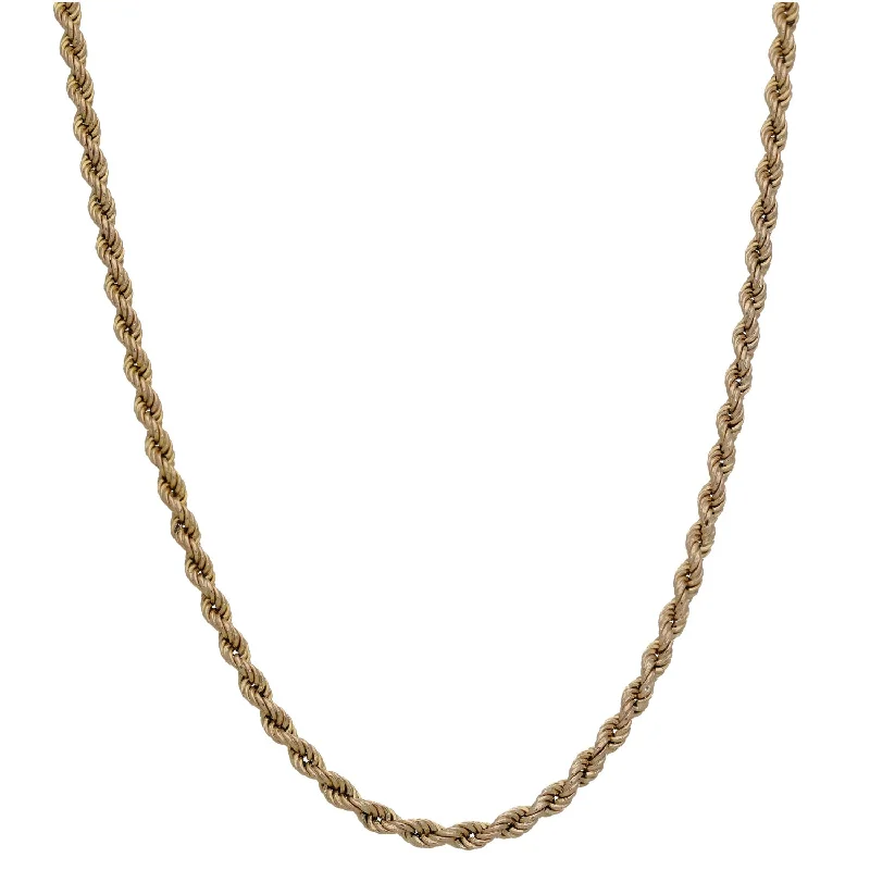 Women’s luxury gold necklaces-9ct Gold Rope Chain 24"