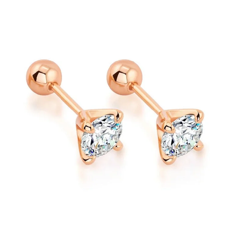 Women’s fancy earrings-Moissanite 4 Claw Earrings S925