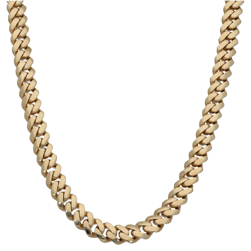 Women’s pearl necklace sets-9ct Gold Curb Chain 20"