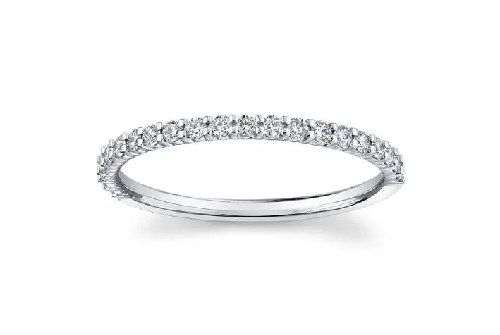 Women’s multi-stone engagement rings-Petite Prong 0.24-0.27ct Diamond Band in Platinum, Size 6.5