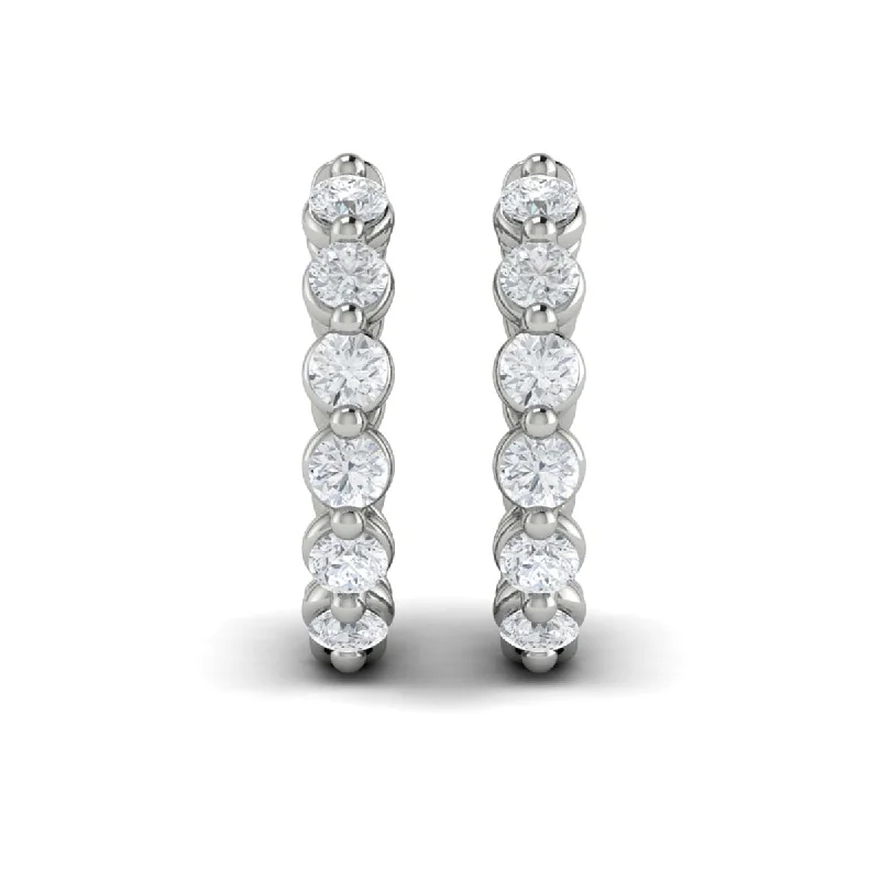 Women’s butterfly earrings-Diamond  Twist Hoop Earrings