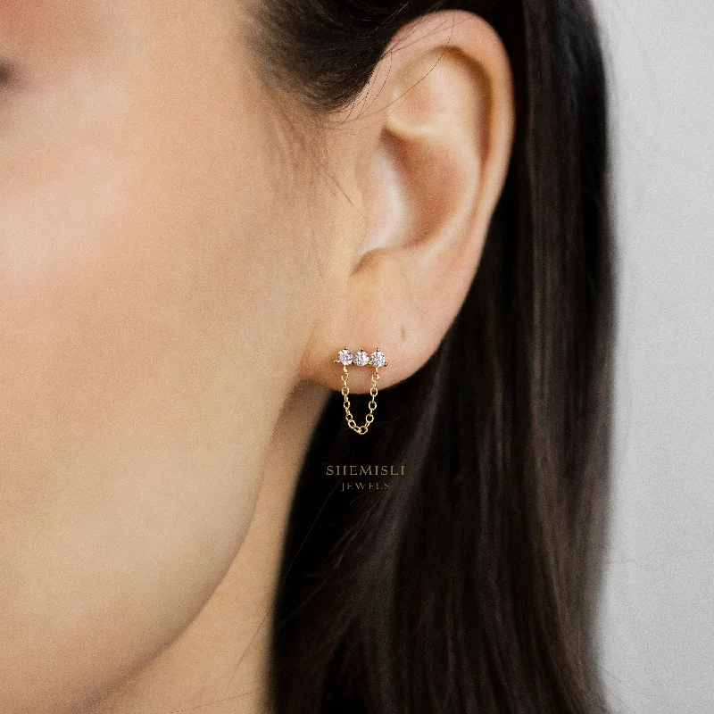 Women’s art deco earrings-Tiny Bar CZ Studs Earrings, Unisex, Gold, Silver SHEMISLI SS145, SS265, SS266, SS267, SS268