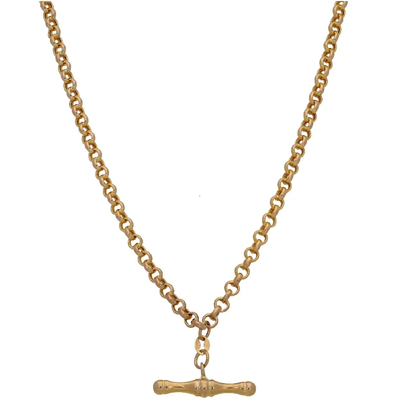 Women’s long drop necklaces-9ct Gold Belcher Chain 18"