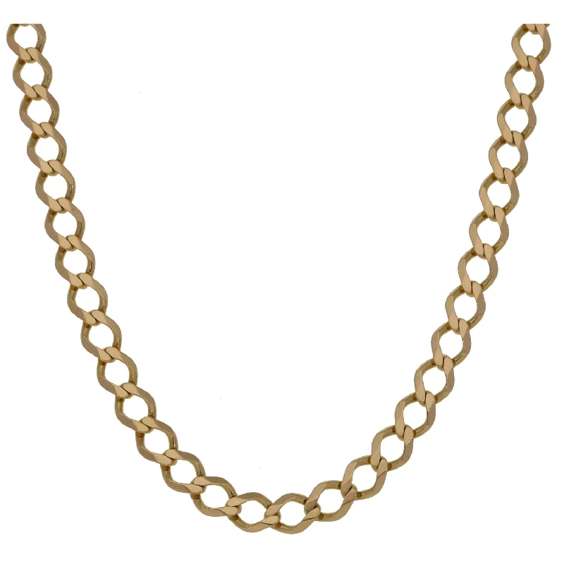 Women’s infinity necklaces-9ct Gold Curb Chain 18"