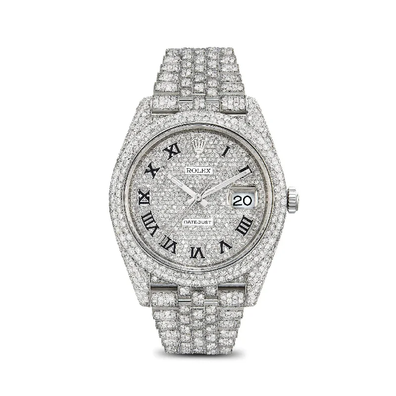 Women’s three-stone engagement rings-21.4ctw Full Diamond Rolex DateJust 41mm Jubilee