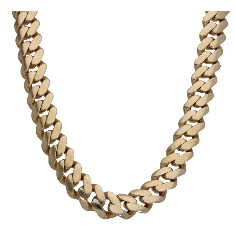 Women’s fashion statement necklaces-9ct Gold Curb Chain 28"