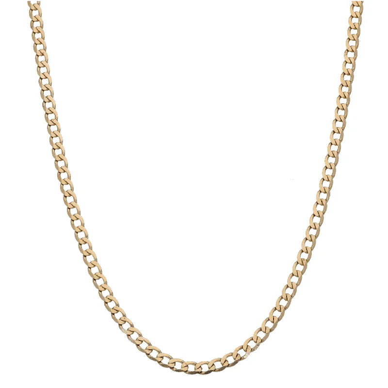 Women’s statement choker necklaces-9ct Gold Curb Chain 22"