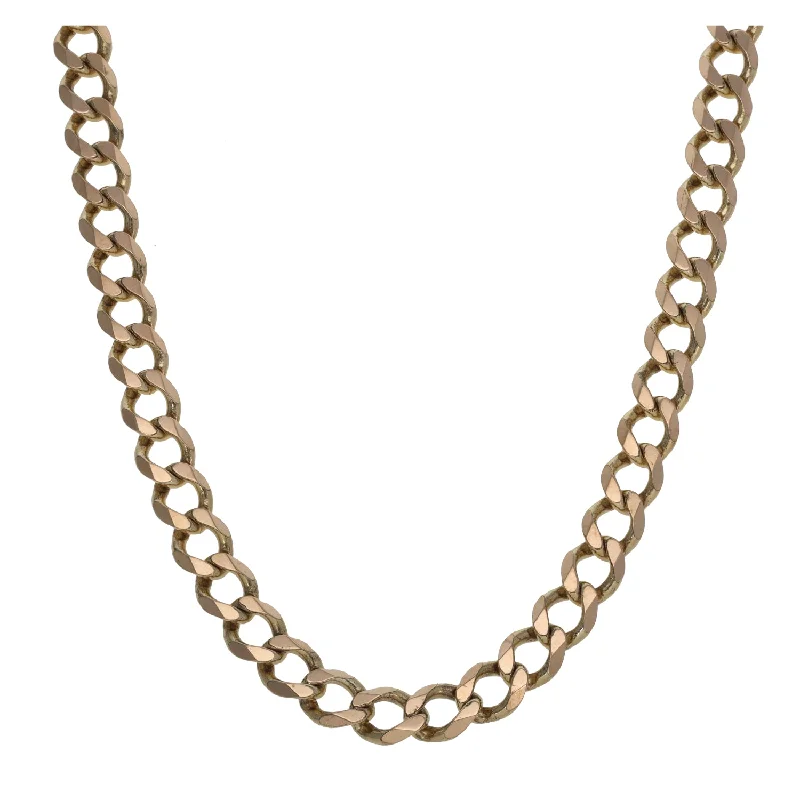 Women’s colorful necklaces-9ct Gold Curb Chain 22"