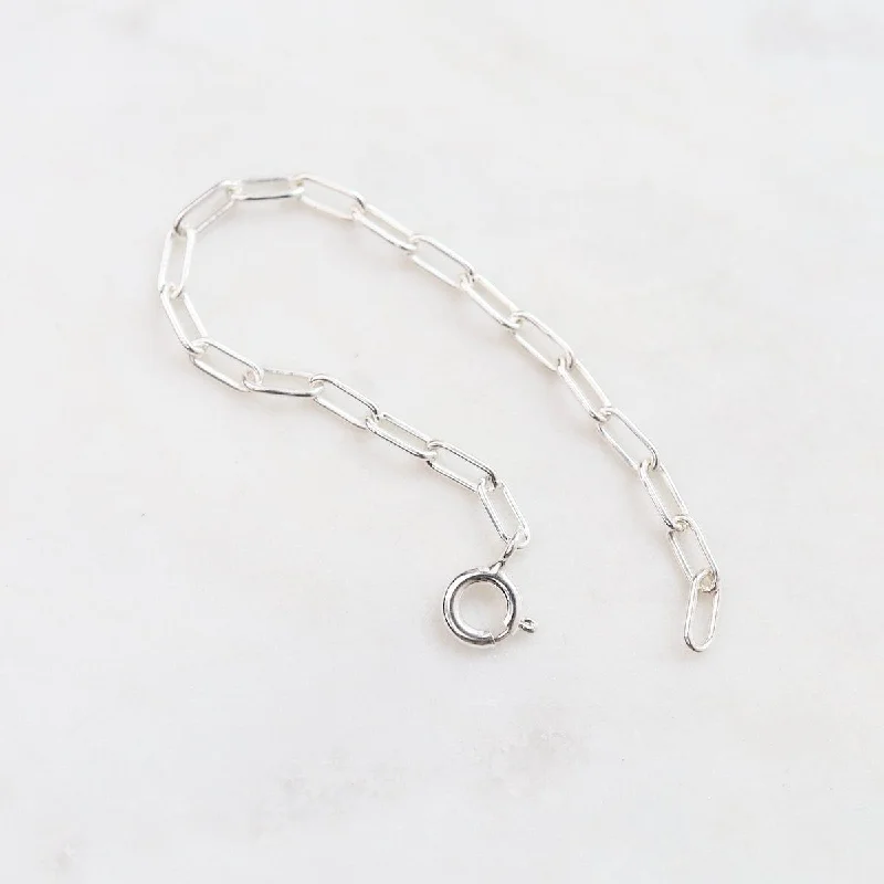 Women’s layered pendant necklaces-Paperclip Chain Extender in Sterling Silver